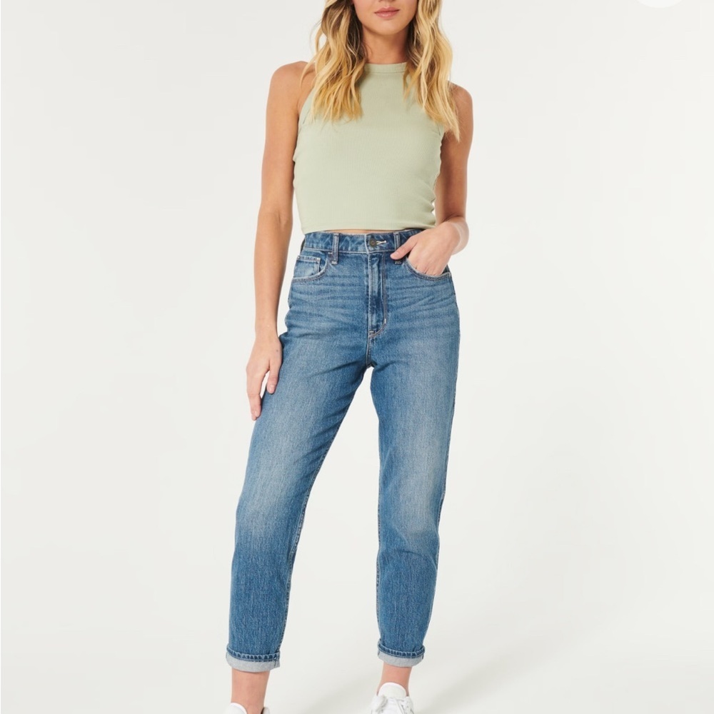 Hollister Women’s Ultra High-Rise Dark Wash Mom Jeans